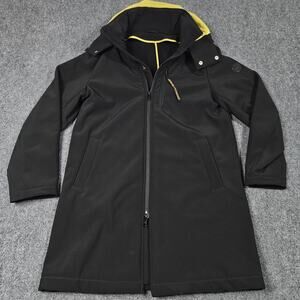 Armani Exchange Hooded Trench Coat Tag Sz XS Fits Mens M/L 44 in Black Yellow